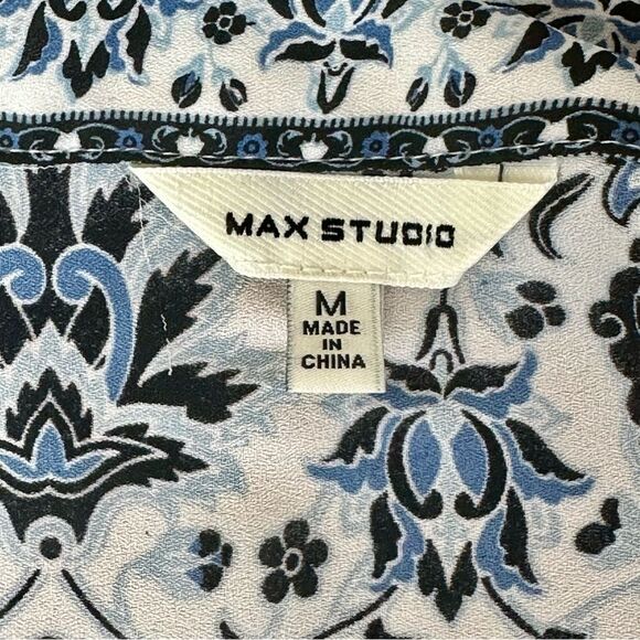 Max Studio Open Front Cardigan - Blue & White - Size Medium - EUC - Picture 3 of 5